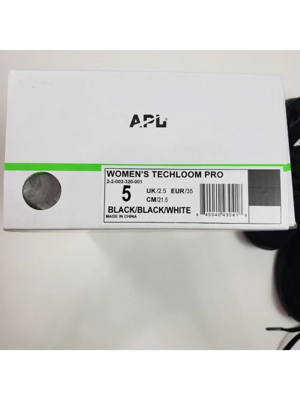APL TechLoom Pro Black Black White Women’s Size 5 Athletic Knit Running Shoes - Picture 3 of 16